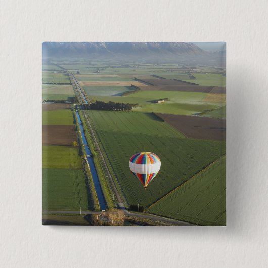 Heet-luchtballon, nabij Methven, Canterbury Vierkante Button 5,1 Cm (Voorkant)