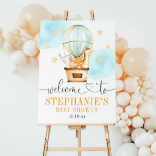 Heet luchtballon omhoog en weg Welkomstbord Poster
