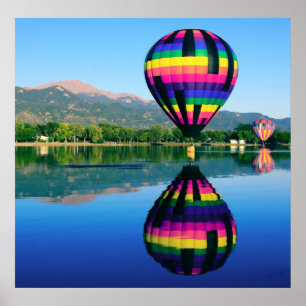 Heet luchtballon, Pikes Peak Mountain Poster