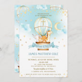 Heet luchtballon Stomme dieren Baptisme Christenin Kaart (Voorkant / Achterkant)