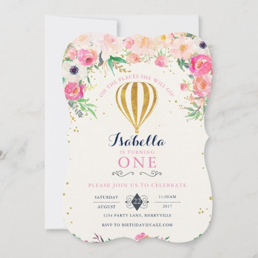 Heet luchtballon - uitnodiging (Voorkant)