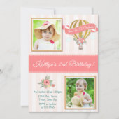 Heet luchtballon, uitnodiging op zaterdag, omhoog (Voorkant)