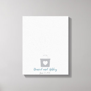 Heet luchtballon Weddenschap Vingerprint Guest Boo Canvas Afdruk