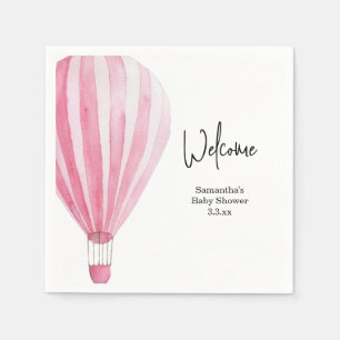Heet luchtballon welkom baby shower servet