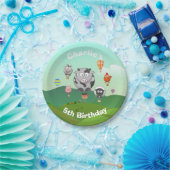 Heet luchtballondieren Aangepaste dag Papieren Bordje (Feest)