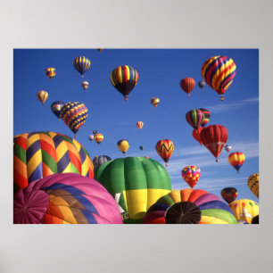 Heet-luchtballonnen Albuquerque - Fotofoto's afdru Poster