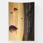 Heet luchtballonnen in Golden Skies Spandoek (Verticaal)