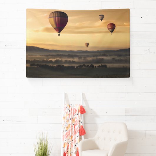 Heet luchtballonnen in Golden Skies Spandoek (Insitu)