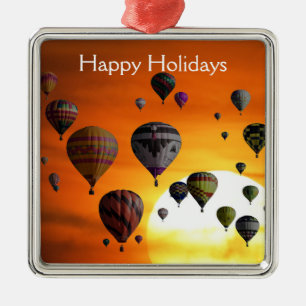 Heet luchtballonnen in vlucht metalen ornament