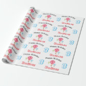 Heet luchtballonnen ontwerp Birthday - aangepaste  Cadeaupapier (Uitgerold)