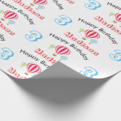 Heet luchtballonnen ontwerp Birthday - aangepaste  Cadeaupapier (Hoek)