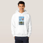 Heet luchtballonnen over een meer, NZ Hoodie (Voorkant volledig)