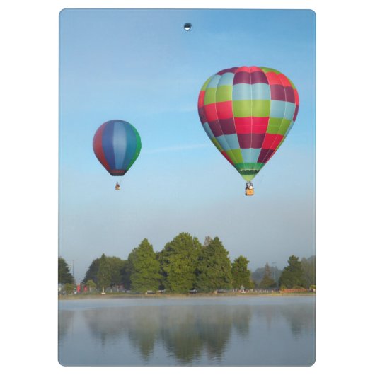 Heet luchtballonnen over een meer, NZ Klembord (Achterkant)