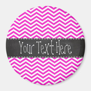 Heet Magenta Chevron Strepen; Retro schoolbord uit Magneet