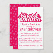 Heet mama baby shower heet roze blauw stippen uitn kaart (Voorkant / Achterkant)