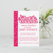 Heet mama baby shower heet roze blauw stippen uitn kaart (Staand voorkant)