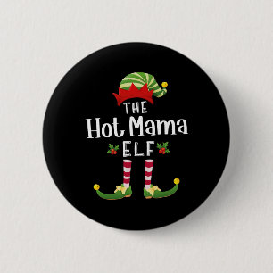 Heet Mama Kerst Elf Bijpassende Pyjama Kerstmis Fe Ronde Button 5,7 Cm