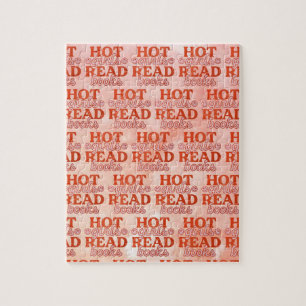 Heet meisje leest boeken legpuzzel
