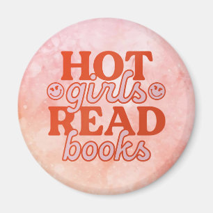 Heet meisje leest boeken magneet