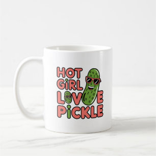 heet meisje lief augurk leuke ontwerp koffiemok