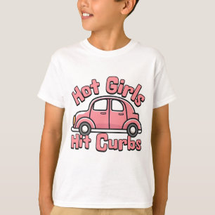 Heet Meisjes Hit Curbs Roze Grappig T-shirt