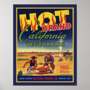 Heet Merk Californië Groenten Poster