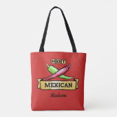 Heet Mexicaans aangepaste naam canvas tassen (Achterkant)