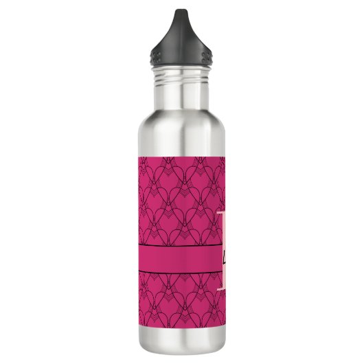 Heet Monogram en noem Aangepaste waterfles Waterfles (Links)