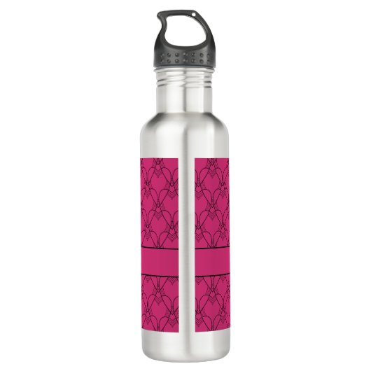 Heet Monogram en noem Aangepaste waterfles Waterfles (Achterkant)