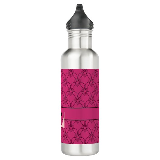 Heet Monogram en noem Aangepaste waterfles Waterfles (Rechts)