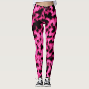 Heet Neon Roze Cheetah Rave Liefde Leggings