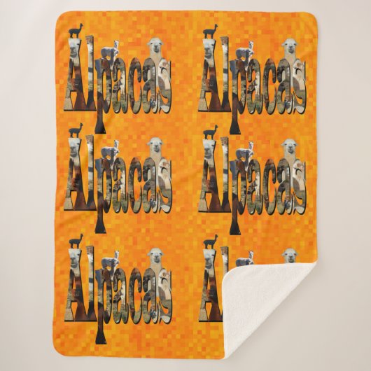 Heet Oranje Alpaca-ontwerp Sherpa Deken (Voorkant)
