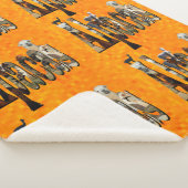 Heet Oranje Alpaca-ontwerp Sherpa Deken (3/4)