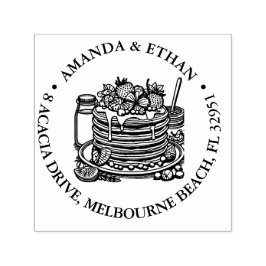 Heet Pannenkoek Snack Thema Zelfinktende Stempel