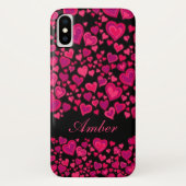 Heet patroon hete roze en zwarte iphone case (Achterkant)