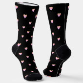 Heet Pattern Black Pink Iridescent Cute  Sokken (Gebogen)
