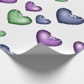 Heet Pattern Blue Green Paars voor Valentijns d Cadeaupapier (Hoek)