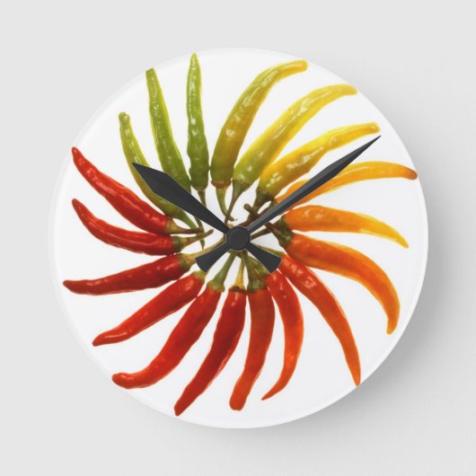 Heet Pepper-regenboog Ronde Klok (Voorkant)