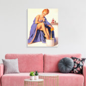 Heet rood haar vrouw canvas afdruk (Insitu (Woonkamer))
