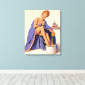 Heet rood haar vrouw canvas afdruk (Insitu (Houten vloer))