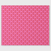 Heet Roze #2, Rode Anker Patronen Cadeaupapier (Vlak)