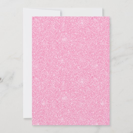 Heet roze 50ste verjaardag uitnodigingen glam glit (Achterkant)