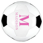 Heet Roze Aangepaste Monogram Naam Voetbal (Gedraaid)