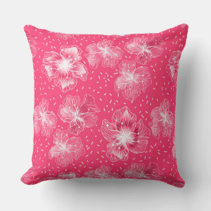 Heet roze abstract bloemetjes retro kussen