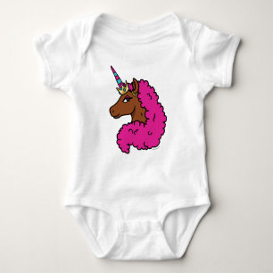 Heet Roze Afro Eenhoorn Romper