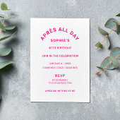 Heet roze après hele dag 40e verjaardagsfeest kaart