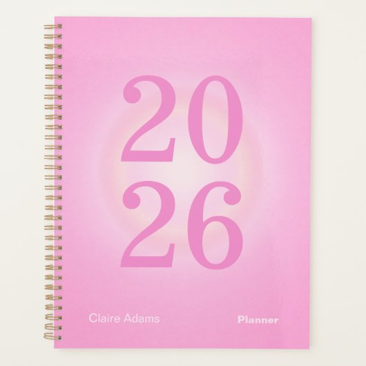 Heet Roze Aura Grote Jaar Planner (Voorkant)