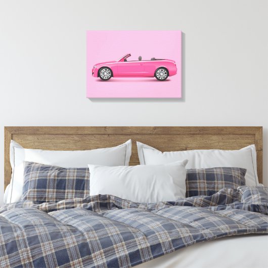 Heet Roze Auto Canvas Afdruk (Insitu (Slaapkamer))