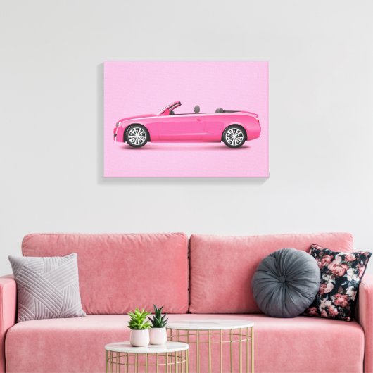 Heet Roze Auto Canvas Afdruk (Insitu (Woonkamer))