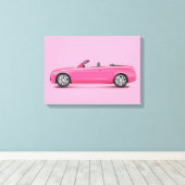 Heet Roze Auto Canvas Afdruk (Insitu (Houten vloer))